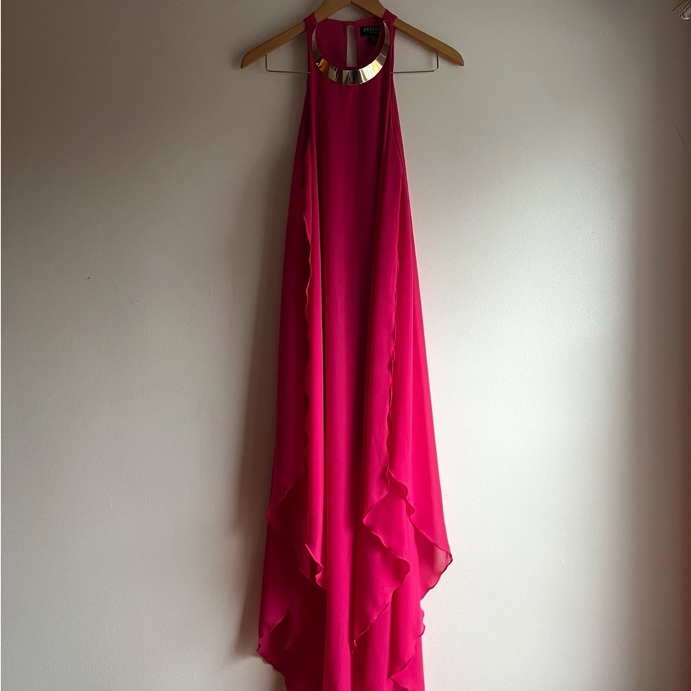 Flowy Fuscia Halter Dress